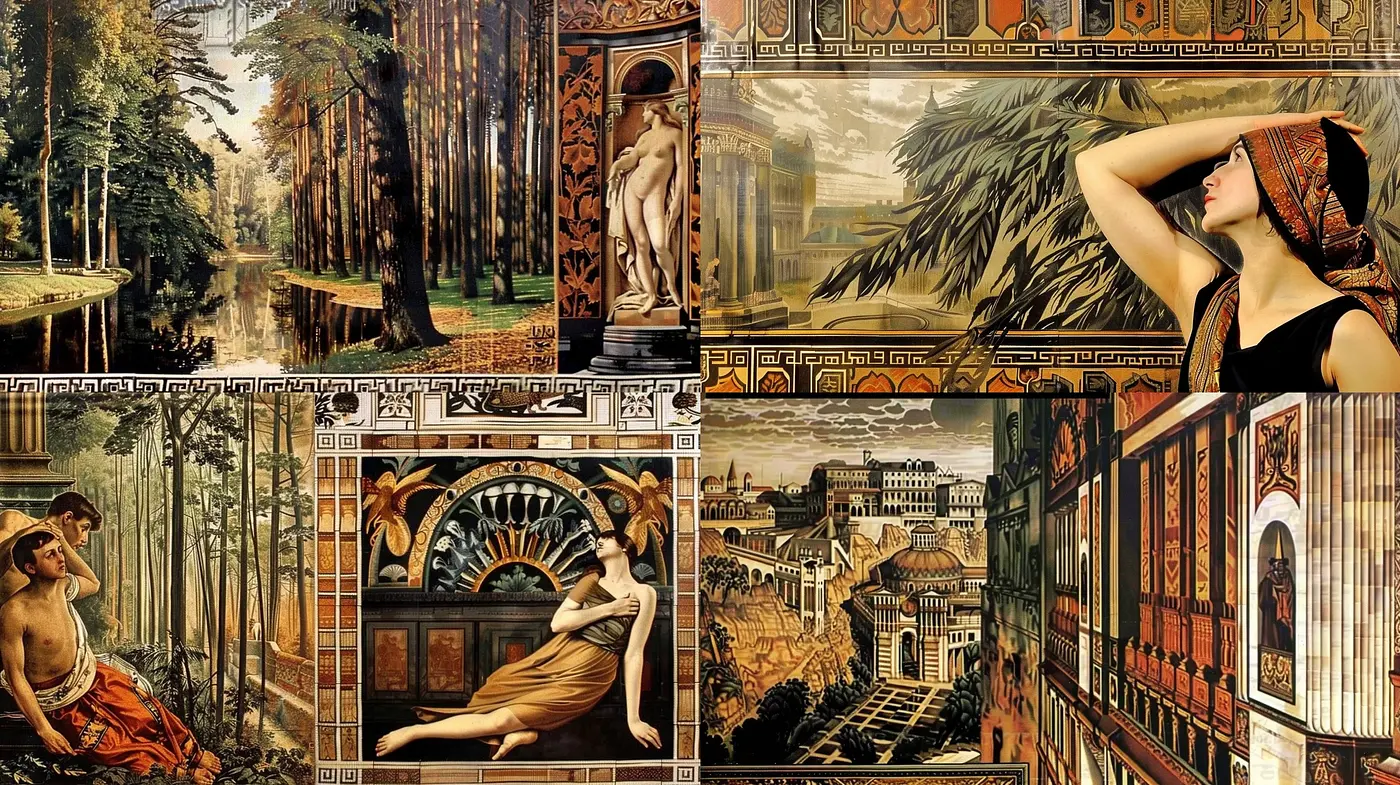 Neo-Classical Reverie: An Ode to Antiquity in a Modern Palette - Midjourney sref style