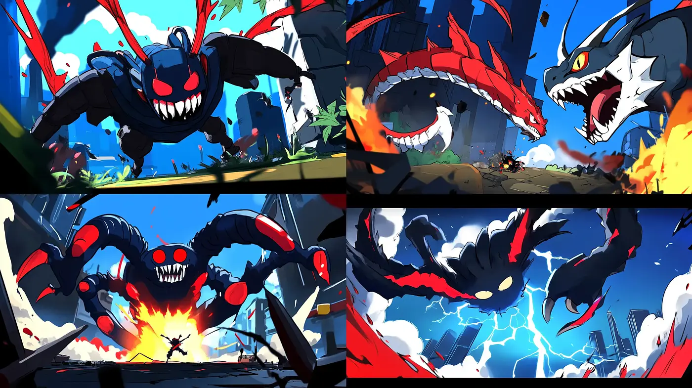Dynamic Comic Fury: A Hyper-Intense Color-Saturated Style - Midjourney sref style