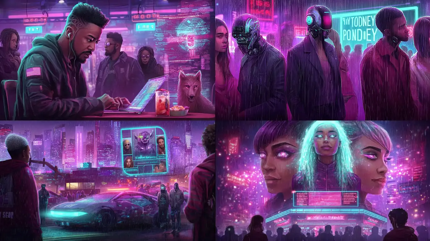 Vibrant Cyberpunk Aesthetic with Neon Realism - Midjourney sref style