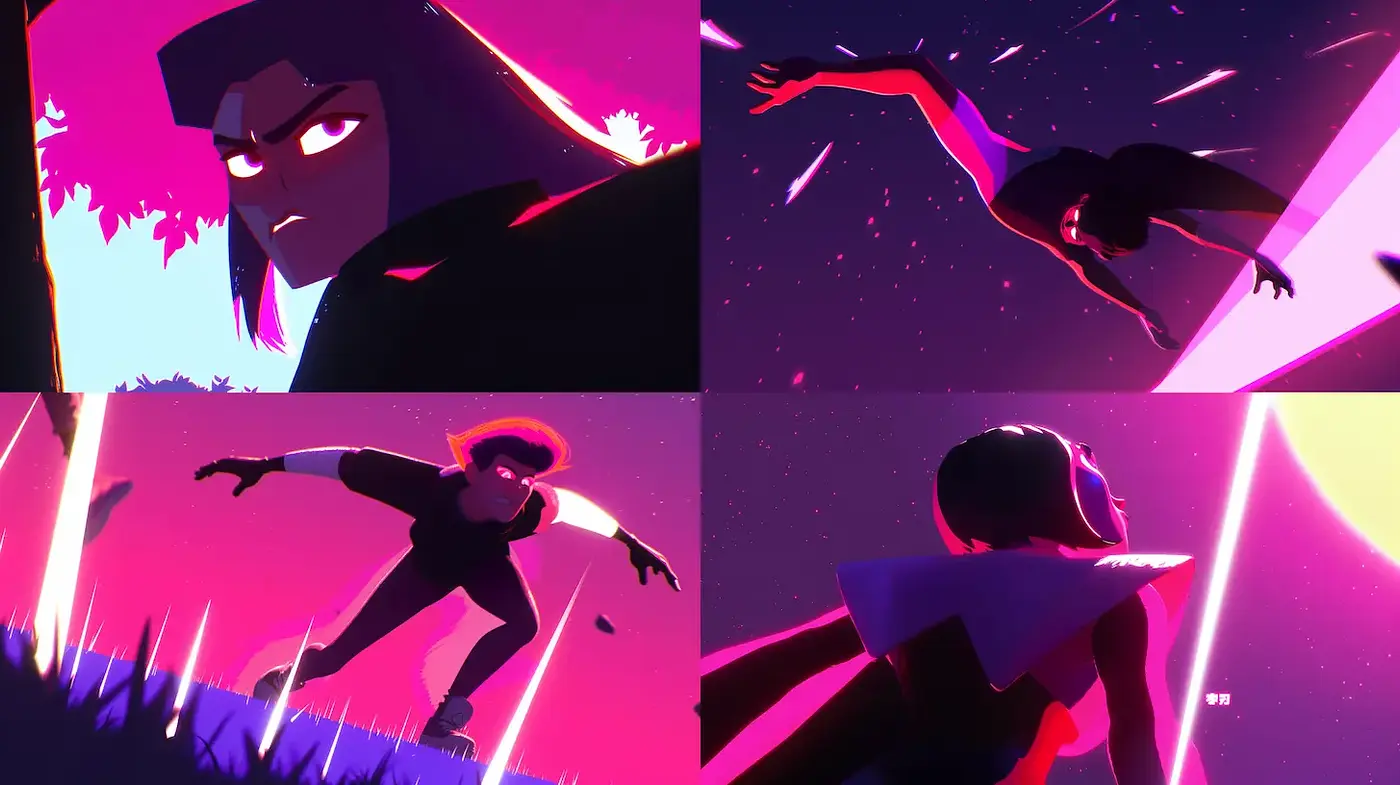 Vibrant and dynamic animated scenes with a focus on exaggerated expressions - Midjourney sref style