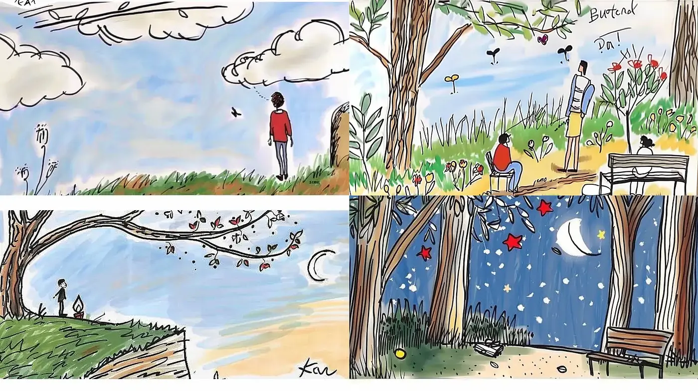 Whimsical and Playful Illustrations with a Nature-Focused Aesthetic - Midjourney sref style