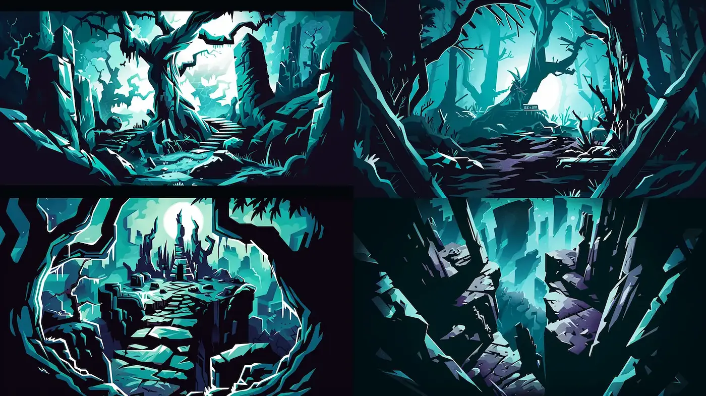 Ethereal Forest Landscapes with Dramatic Lighting - Midjourney sref style
