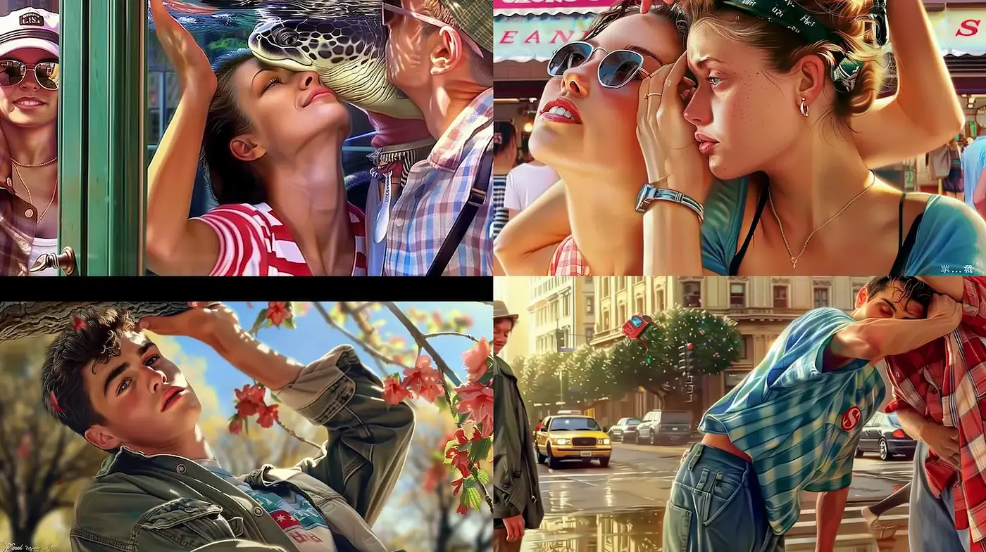 Vibrant and Playful Retro Urban Aesthetics with a Nostalgic Touch - Midjourney sref style