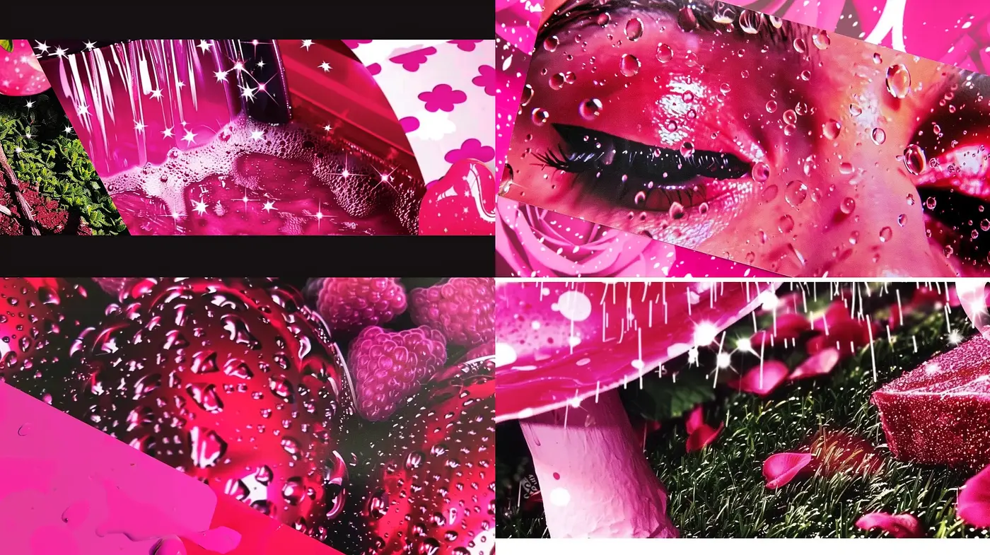 Saturated Elegance in Crimson and Magenta: A Study in Vivid Contrasts and Textural Depth - Midjourney sref style