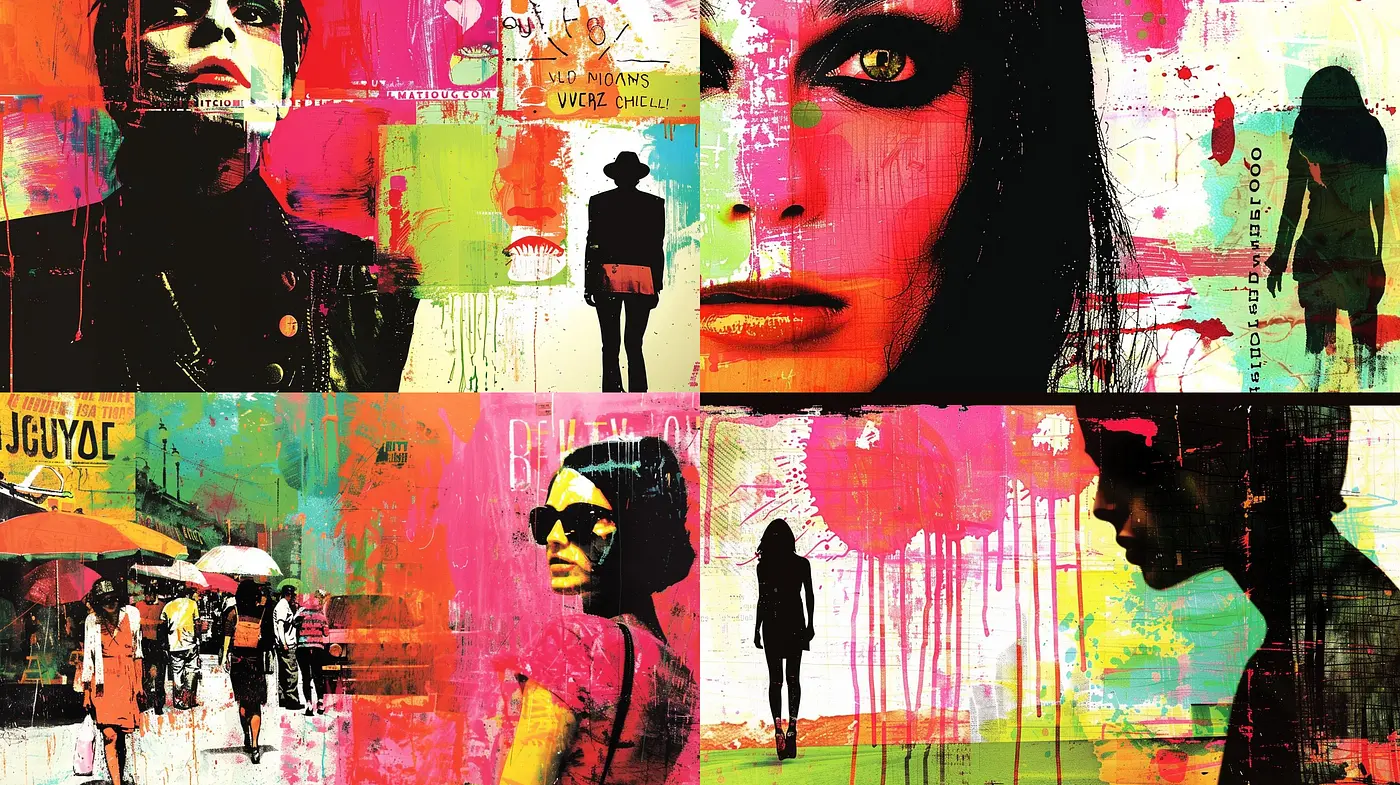 Abstract Expressionist Fusion with Contemporary Pop Art Influence - Midjourney sref style