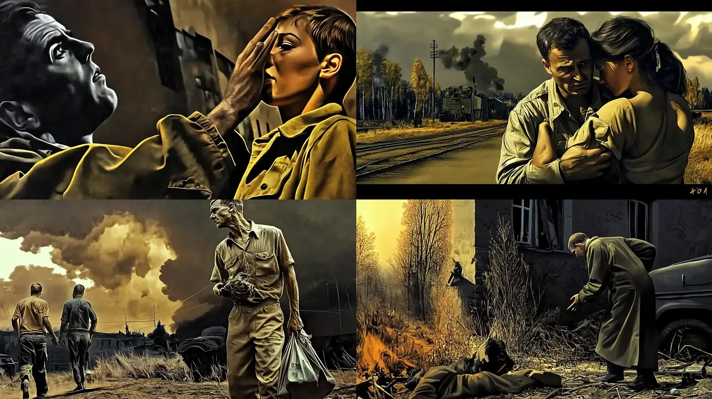 Evocative Sepia-Toned Cinematic Vistas - Midjourney sref style