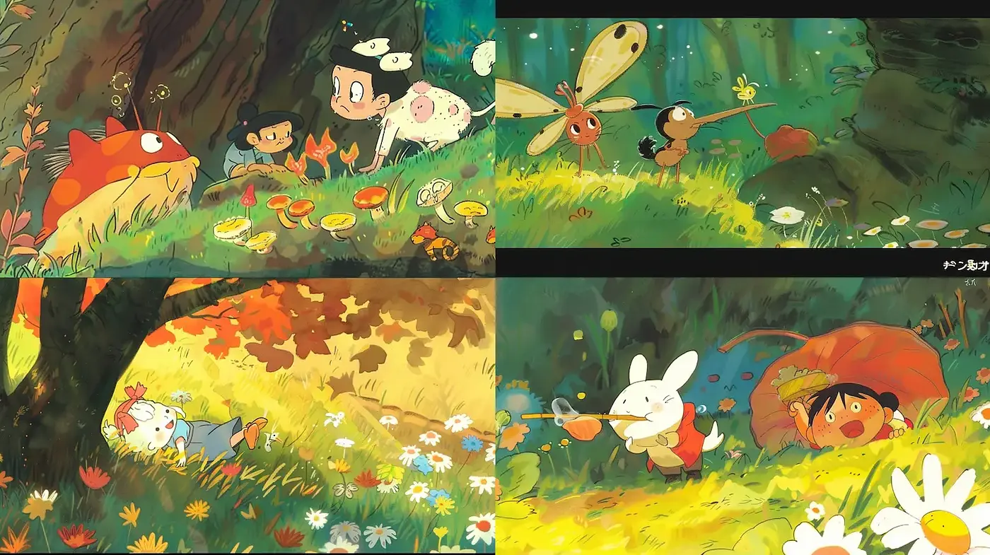 Whimsical and Playful Nature Exploration - Midjourney sref style