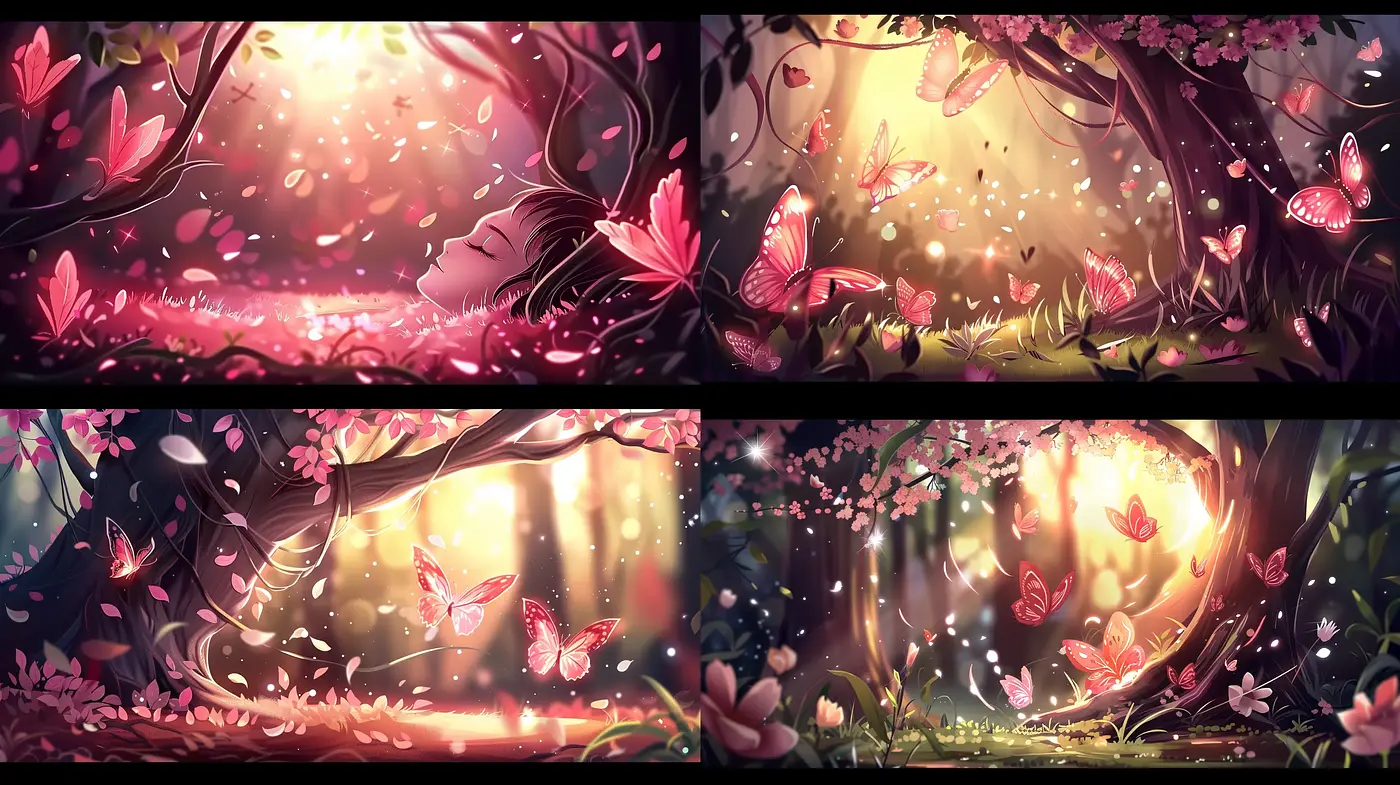 Enchanted Twilight: A Dreamy Luminescent Forestscape - Midjourney sref style