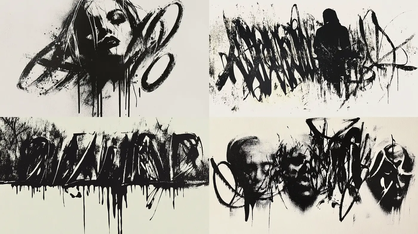 Abstract Expressionist Graffiti Fusion - Midjourney sref style