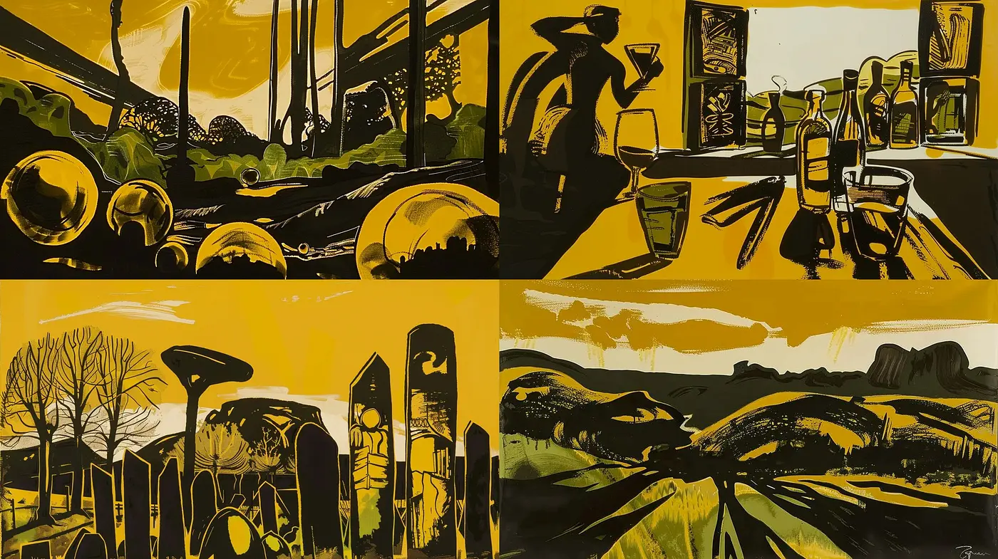 Stark Contrast and Bold Silhouettes: A Homage to Graphic Expressionism - Midjourney sref style