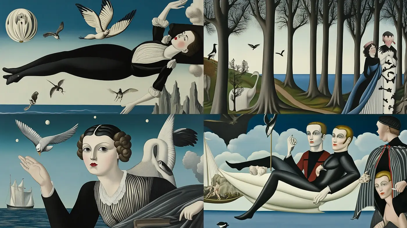 Surreal Maritime Elegance in Serene Tones - Midjourney sref style