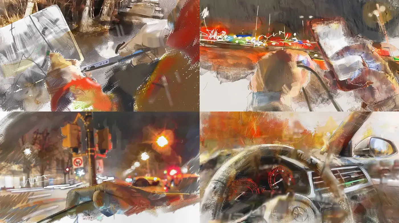 Dynamic Urban Impressionism with a Contemporary Twist - Midjourney sref style
