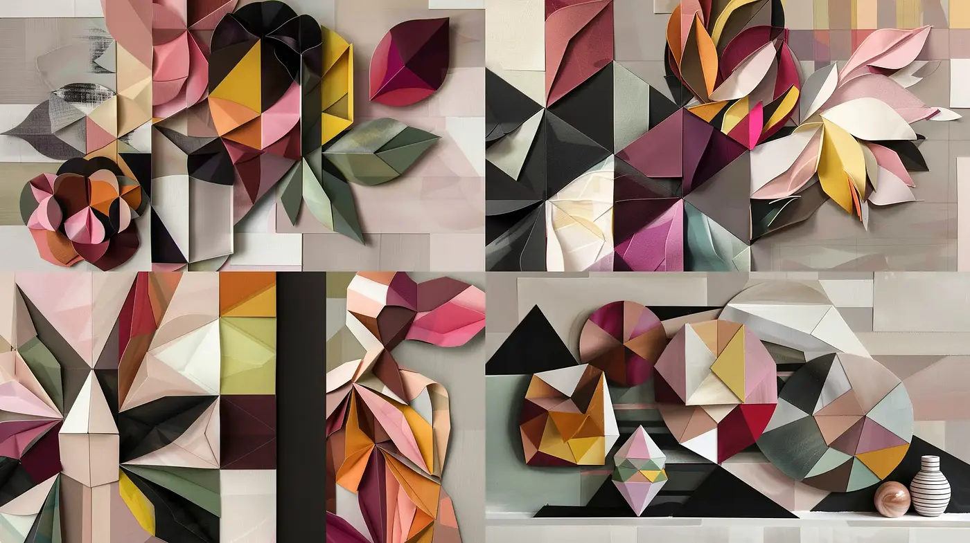 Geometric Abstraction in Contemporary Mosaic - Midjourney sref style