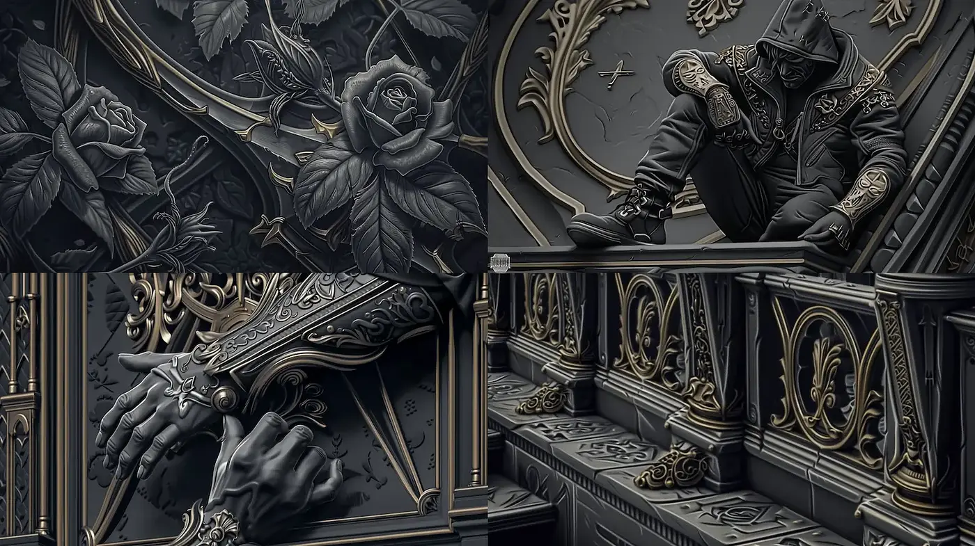 Intricate and Elegant Dark Fantasy Aesthetic - Midjourney sref style