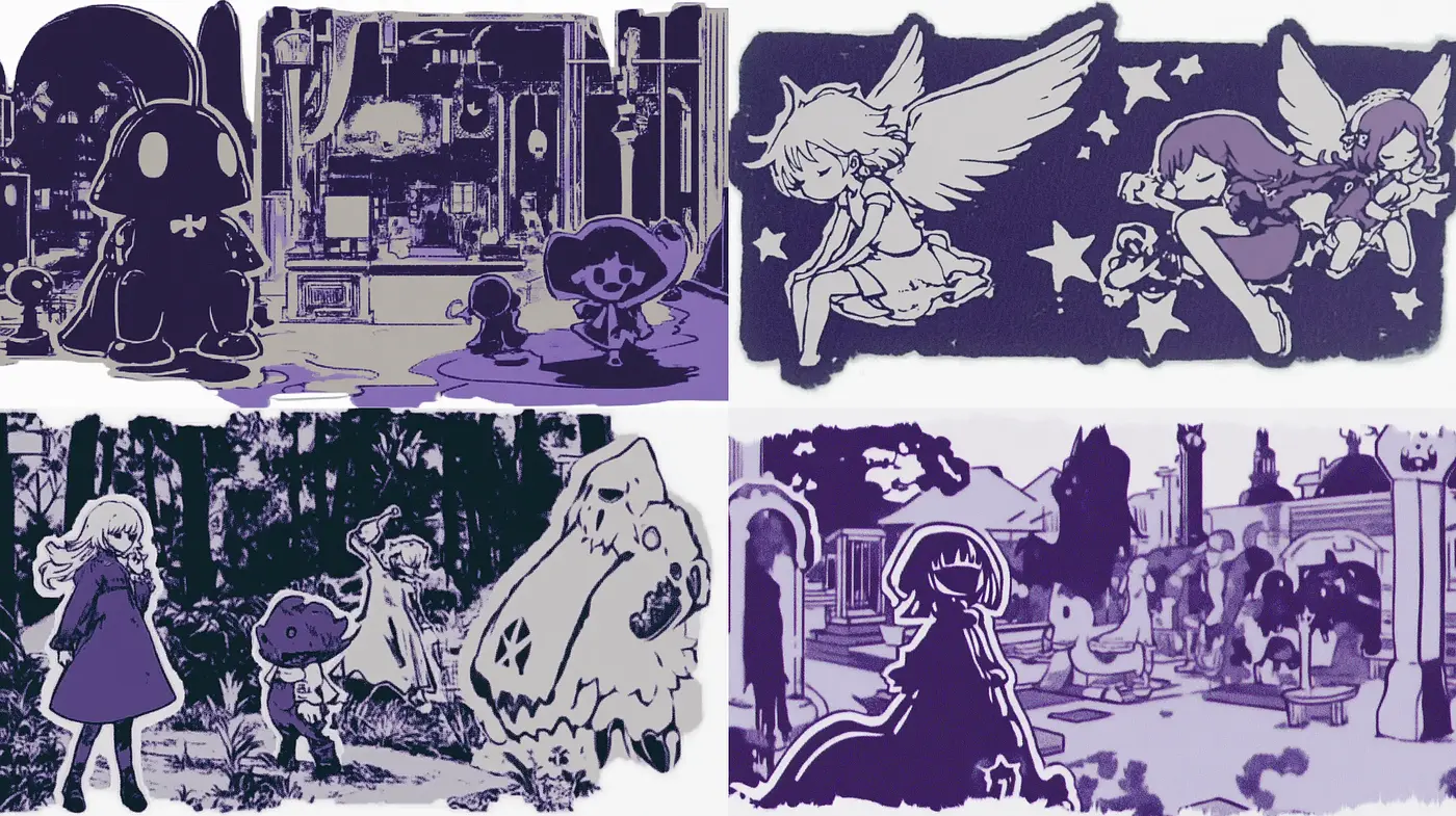 Monochromatic Fantasy in Strokes of Dreams and Whimsy - Midjourney sref style