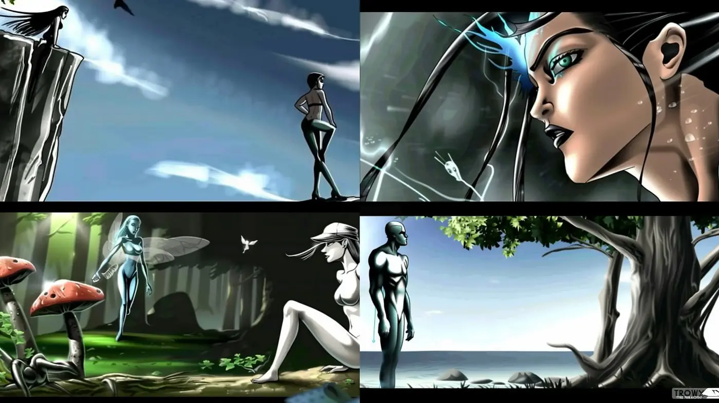 Ethereal Cybernetic Elegance: A Fusion of Digital Artistry and Surreal Landscapes - Midjourney sref style