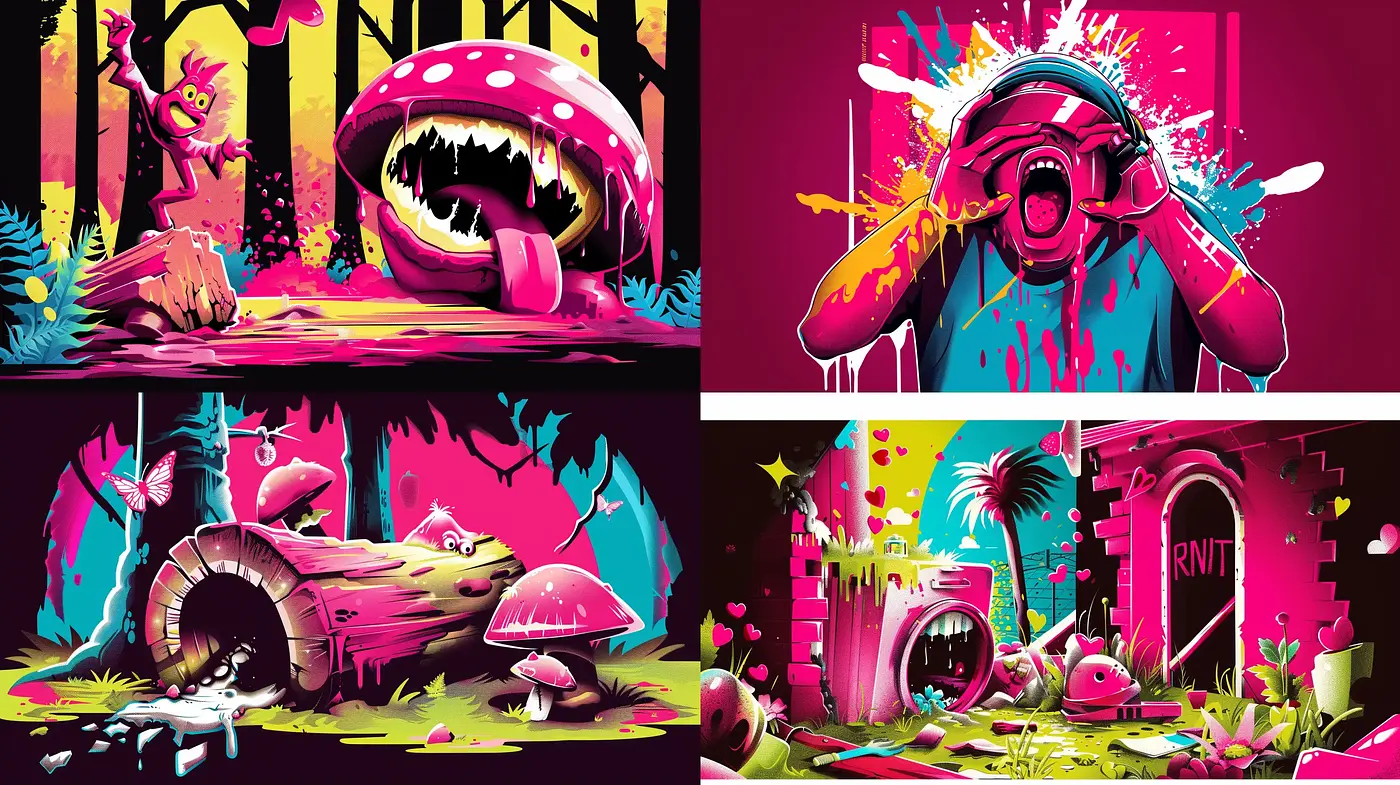 Energetic Pop Art Fusion with a Vivid Comic Book Aesthetic - Midjourney sref style