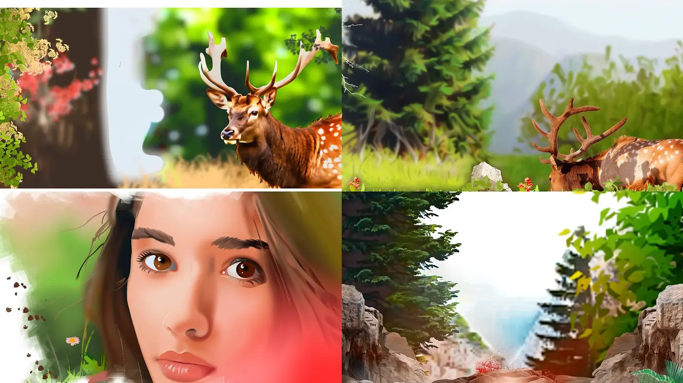 Lush Vividness with a Digital Brushstroke Charm - Midjourney sref style