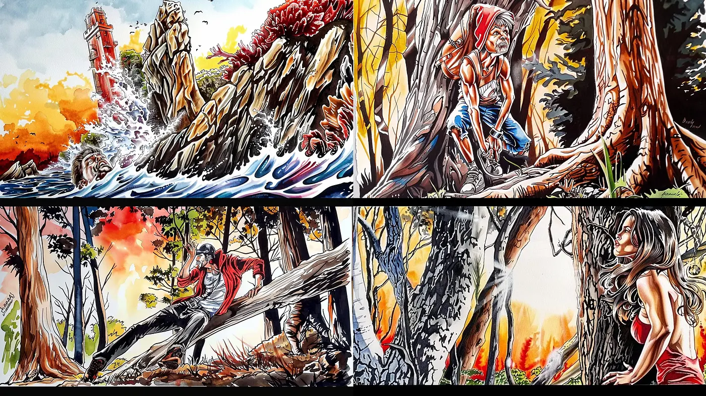 Vibrant Expressionist Saga: A Dynamic Fusion of Color and Motion in Illustrative Art - Midjourney sref style