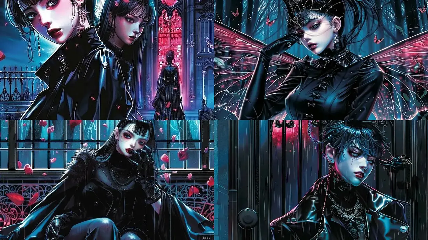 Ethereal Gothic Aesthetic with a Dark Romantic Vibe - Midjourney sref style