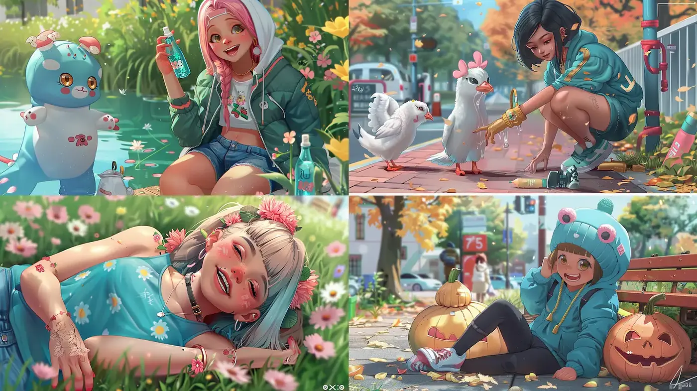 Colorful and Playful Illustrations with a Whimsical Touch - Midjourney sref style