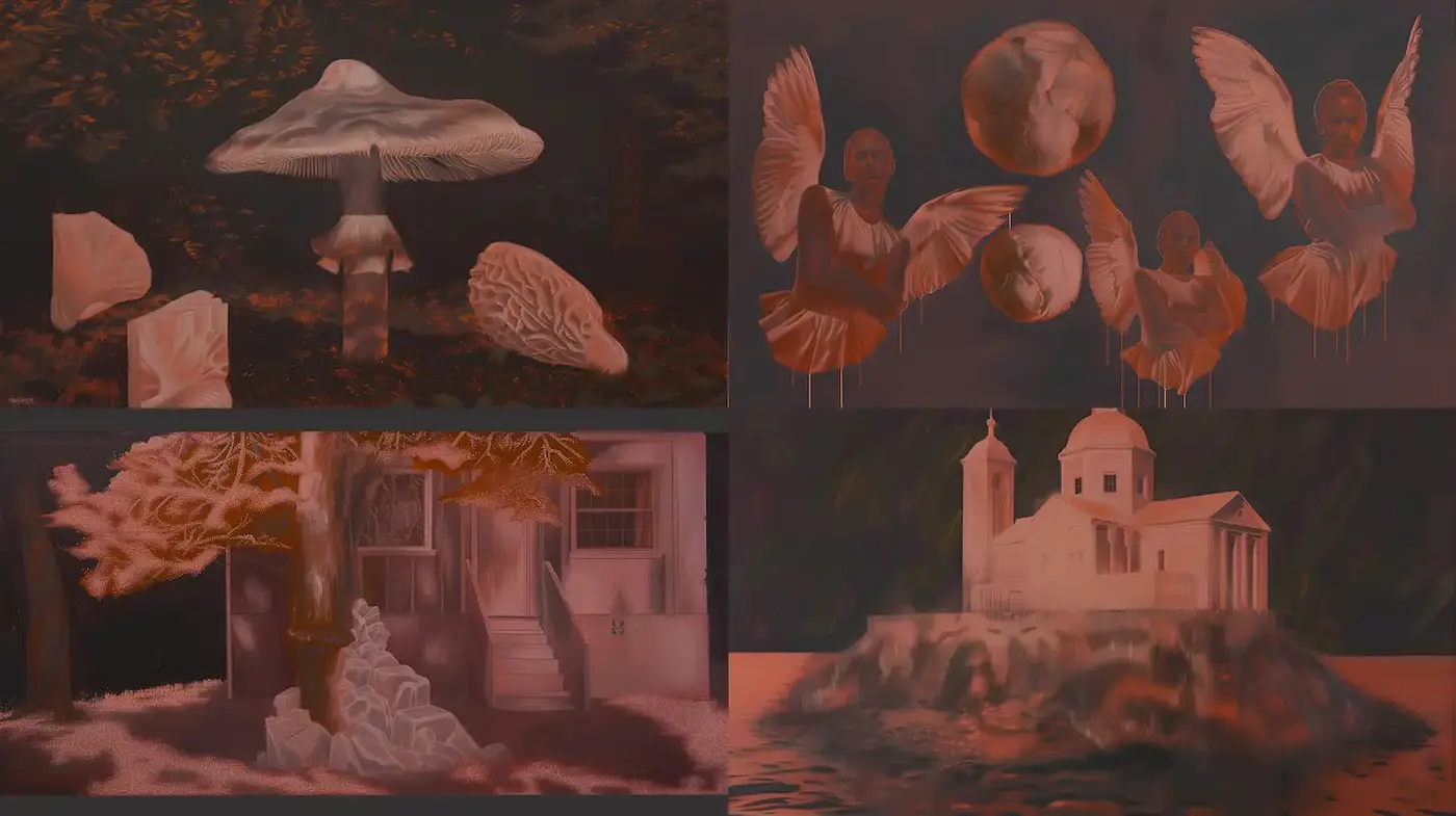 Surrealist and Ethereal Dreamscape Exploration with Dreamlike Textures - Midjourney sref style