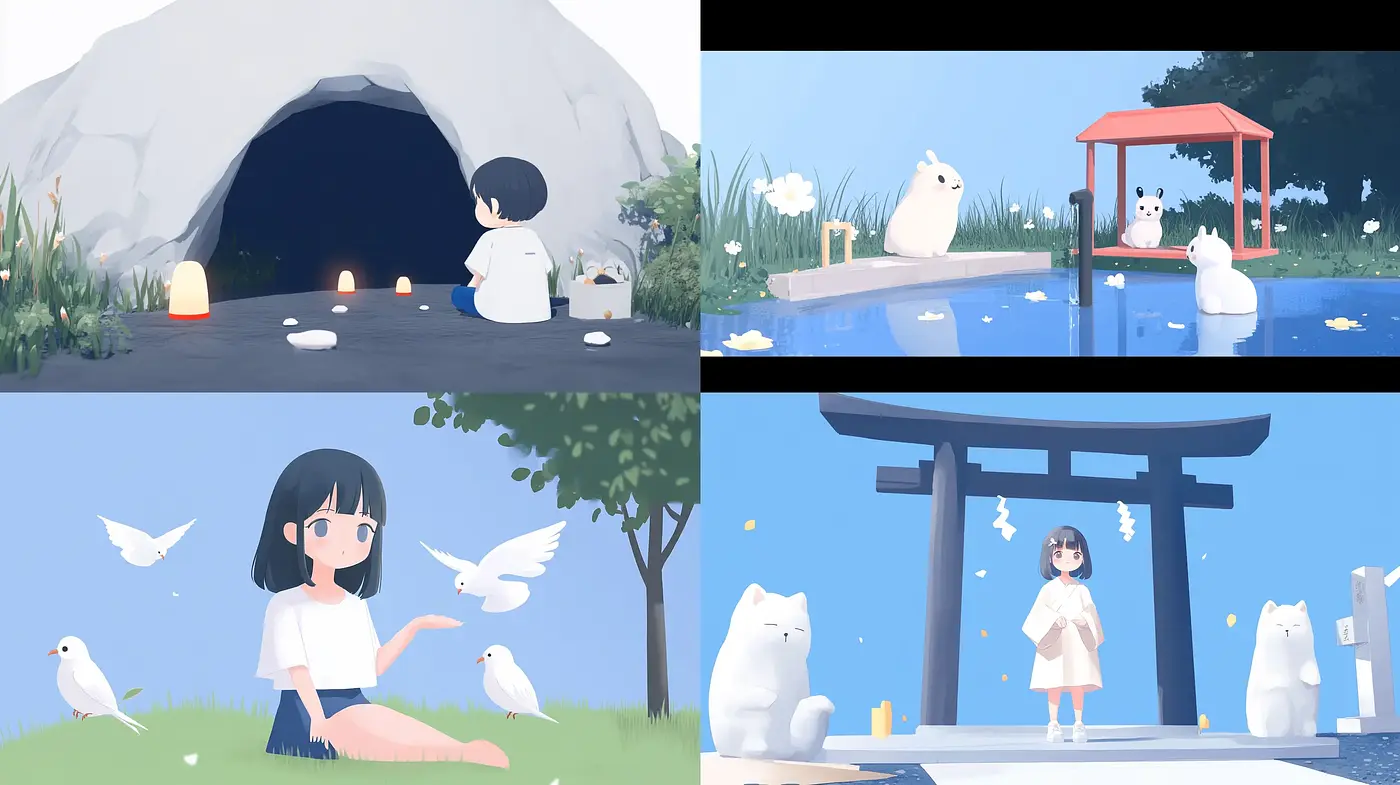 Serene Fantasy in Anime-Inspired Pastel: A Consistent Dreamlike Vision - Midjourney sref style