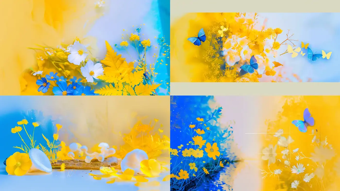 Vibrant Floral Composition with Ethereal Quality - Midjourney sref style