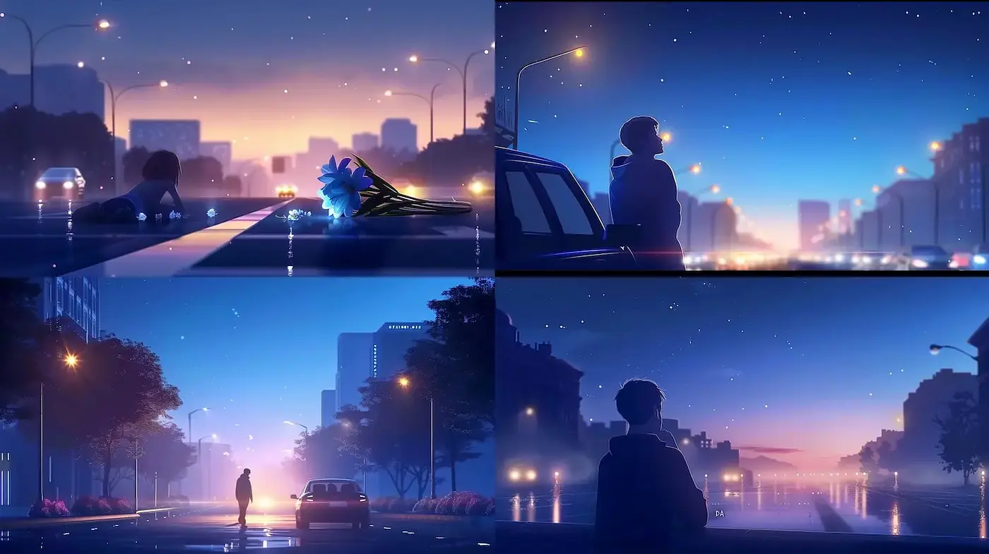 Melancholic urban scenes with soft atmospheric lighting - Midjourney sref style