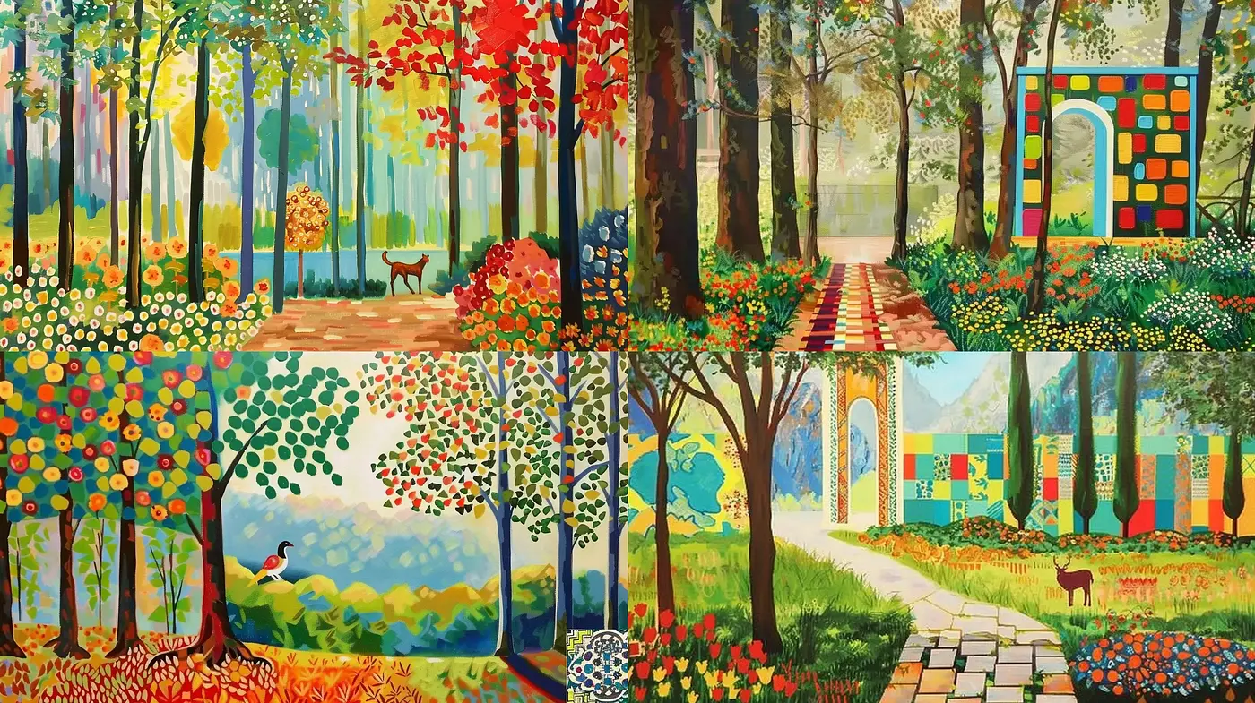 Enchanted Forests in Vivid Storybook Illustration Style - Midjourney sref style