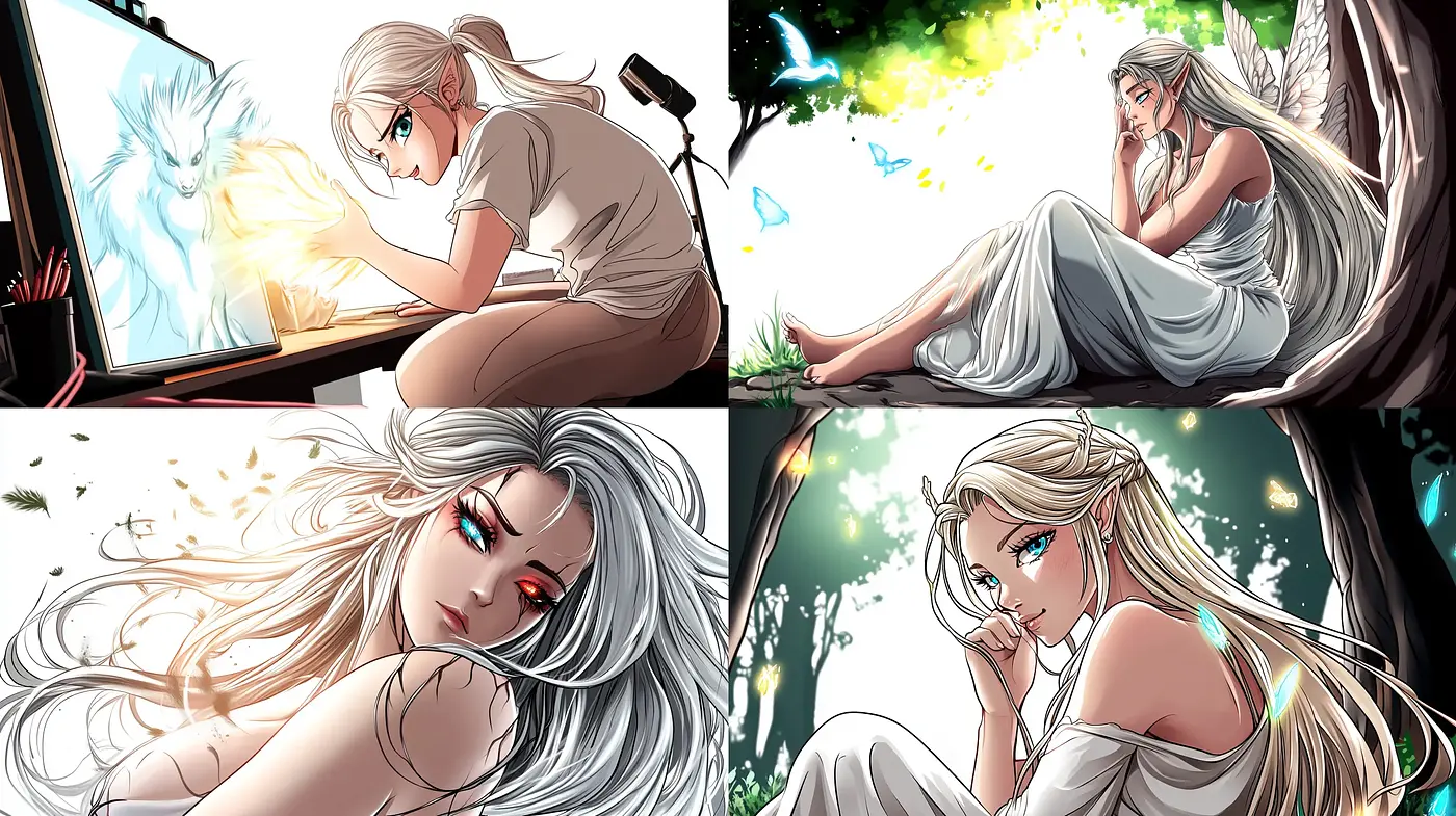 Ethereal Luminance: A Fusion of Anime Elegance with a Fantasy Glow - Midjourney sref style