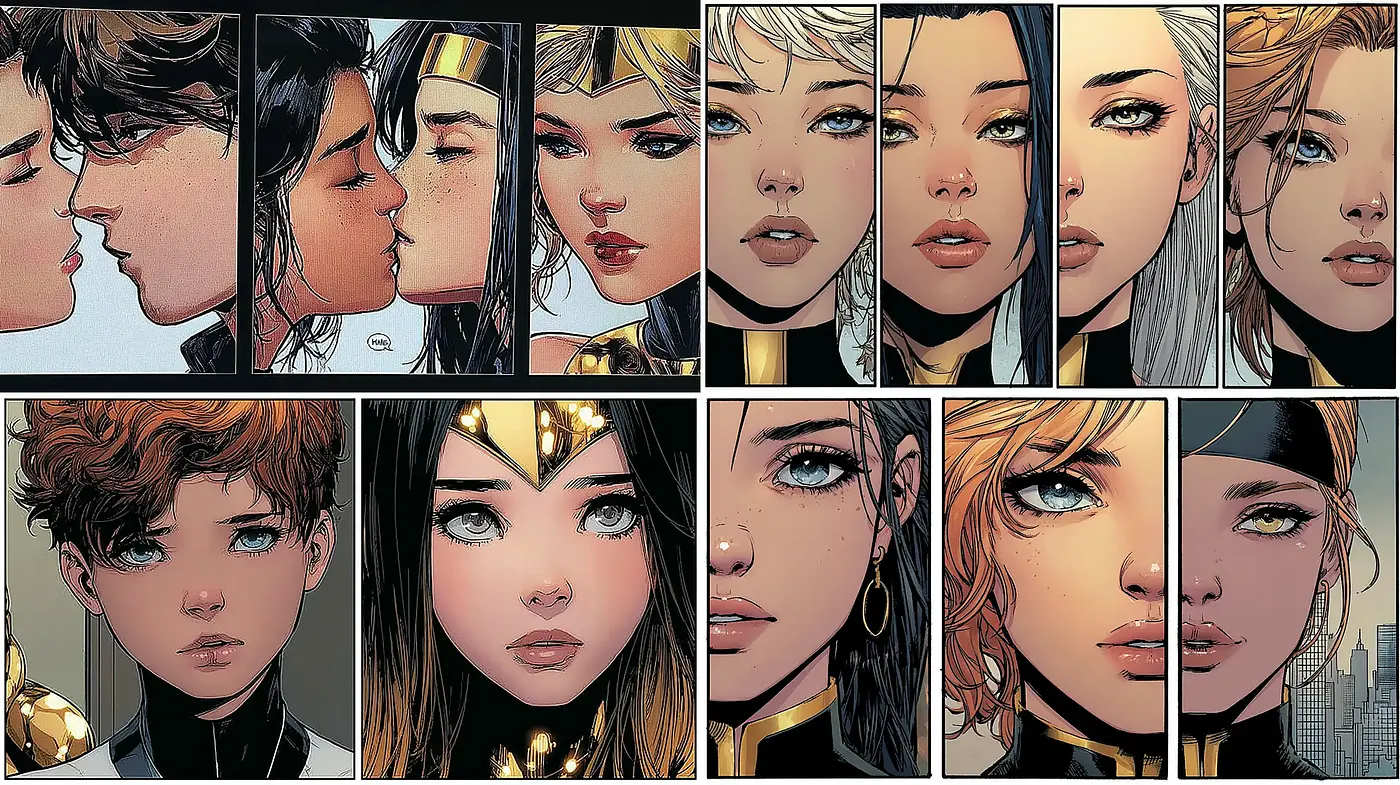Stylized Comic Art with Emotional Depth and Engaging Expressions - Midjourney sref style