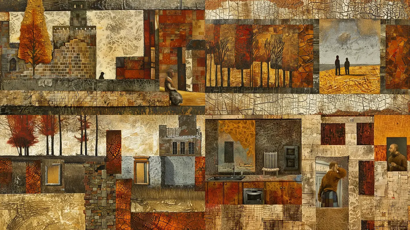 Patchwork of Autumnal Mosaic Visions - Midjourney sref style
