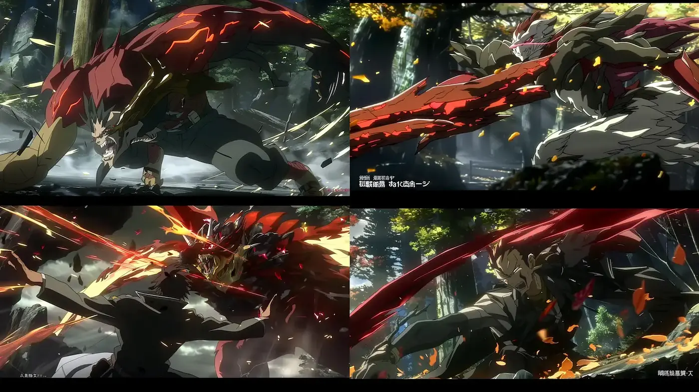 Dynamic and Intense Action Scenes with Detailed Character Designs - Midjourney sref style