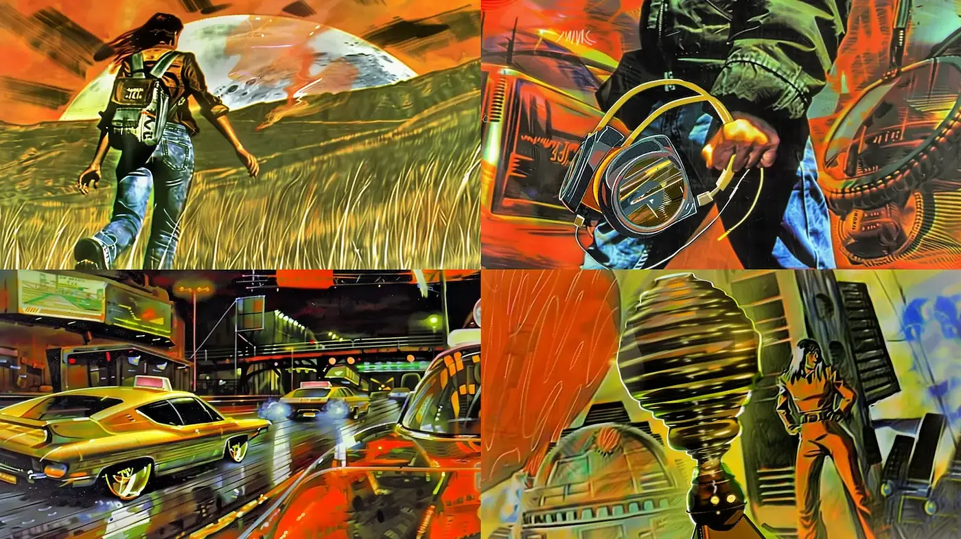 Dynamic Retro-Modern Urban Aesthetic with a Cinematic Flair - Midjourney sref style