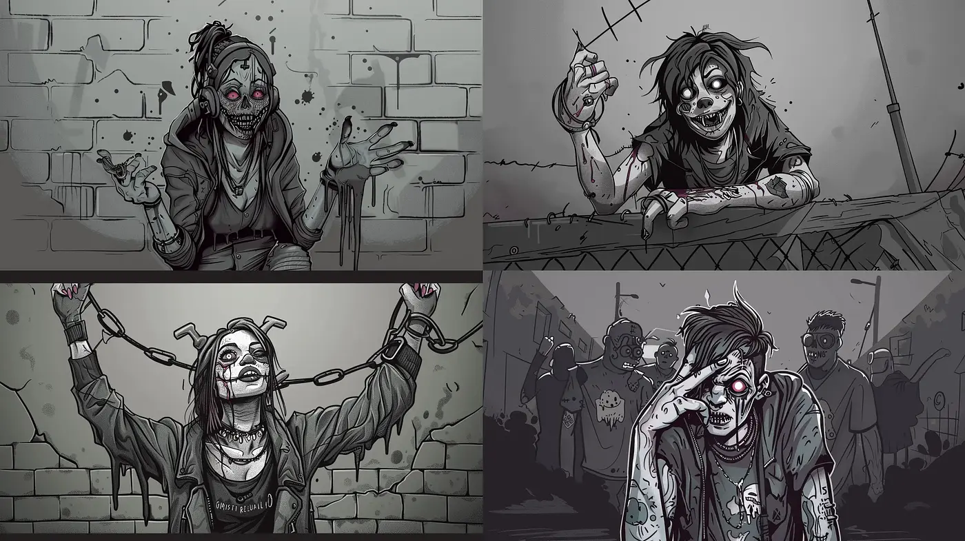 Monochromatic Macabre: A Homage to Gothic Horror and Dark Comics - Midjourney sref style