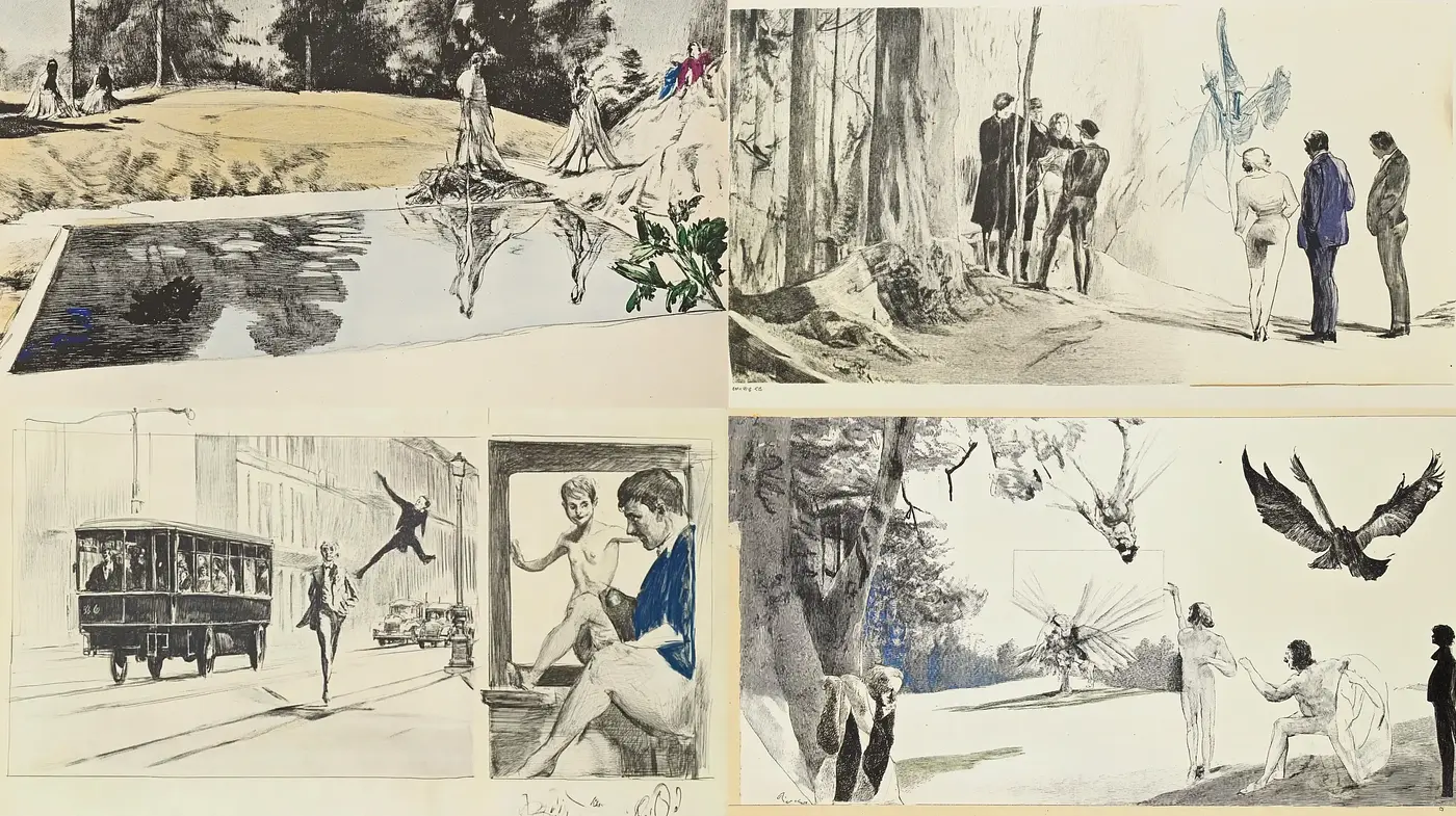 Sketchbook Chronicles: A Fusion of Ink and Nostalgia - Midjourney sref style