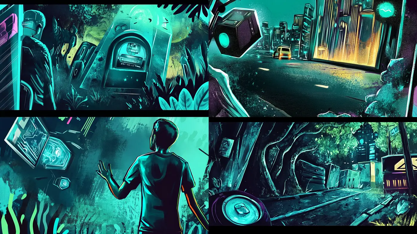 Neon-Noir Dreamscapes with Cyberpunk Overtones - Midjourney sref style