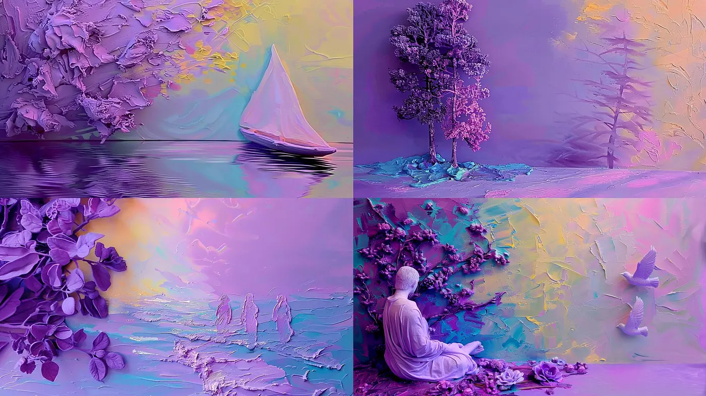 Dreamlike Pastel Panorama: A Synthesized Vision of Stylized Serenity - Midjourney sref style