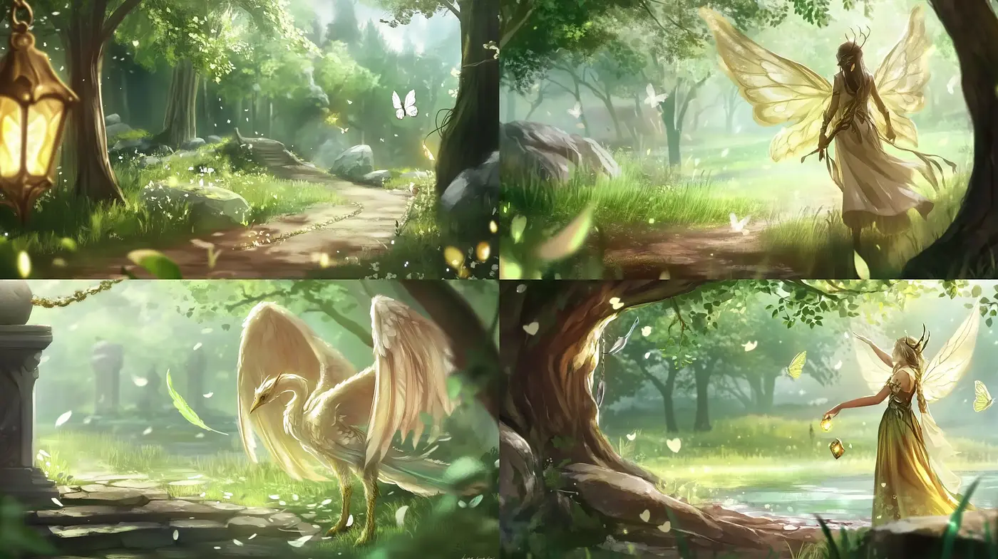 Enchanted Forest Dreamscape with Ethereal Glow - Midjourney sref style