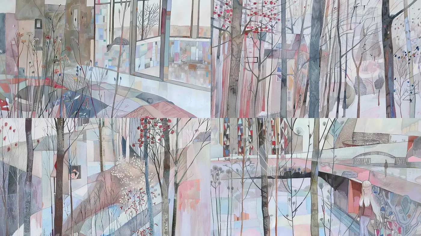 Ethereal Translucency in Semi-Abstract Landscape - Midjourney sref style