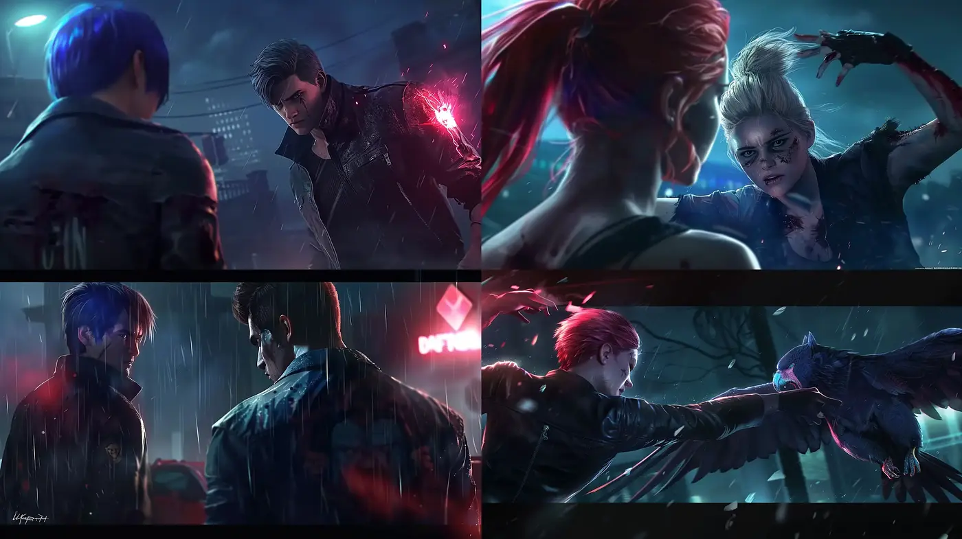 Nocturnal Neon Narrative: A Fusion of Cyberpunk Aesthetics and Digital Brushwork - Midjourney sref style