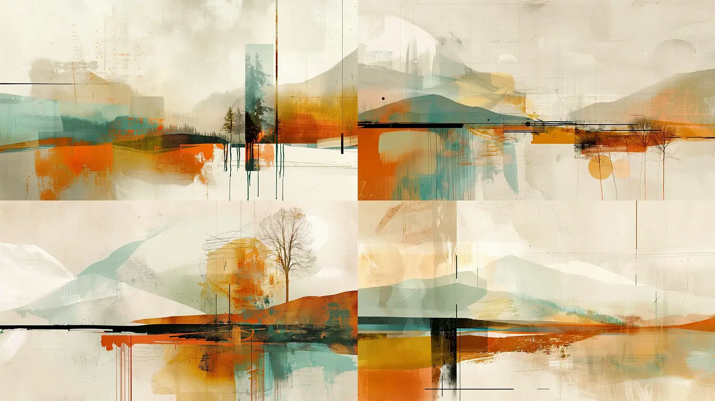 Abstract Interpretations of Serene Landscapes - Midjourney sref style