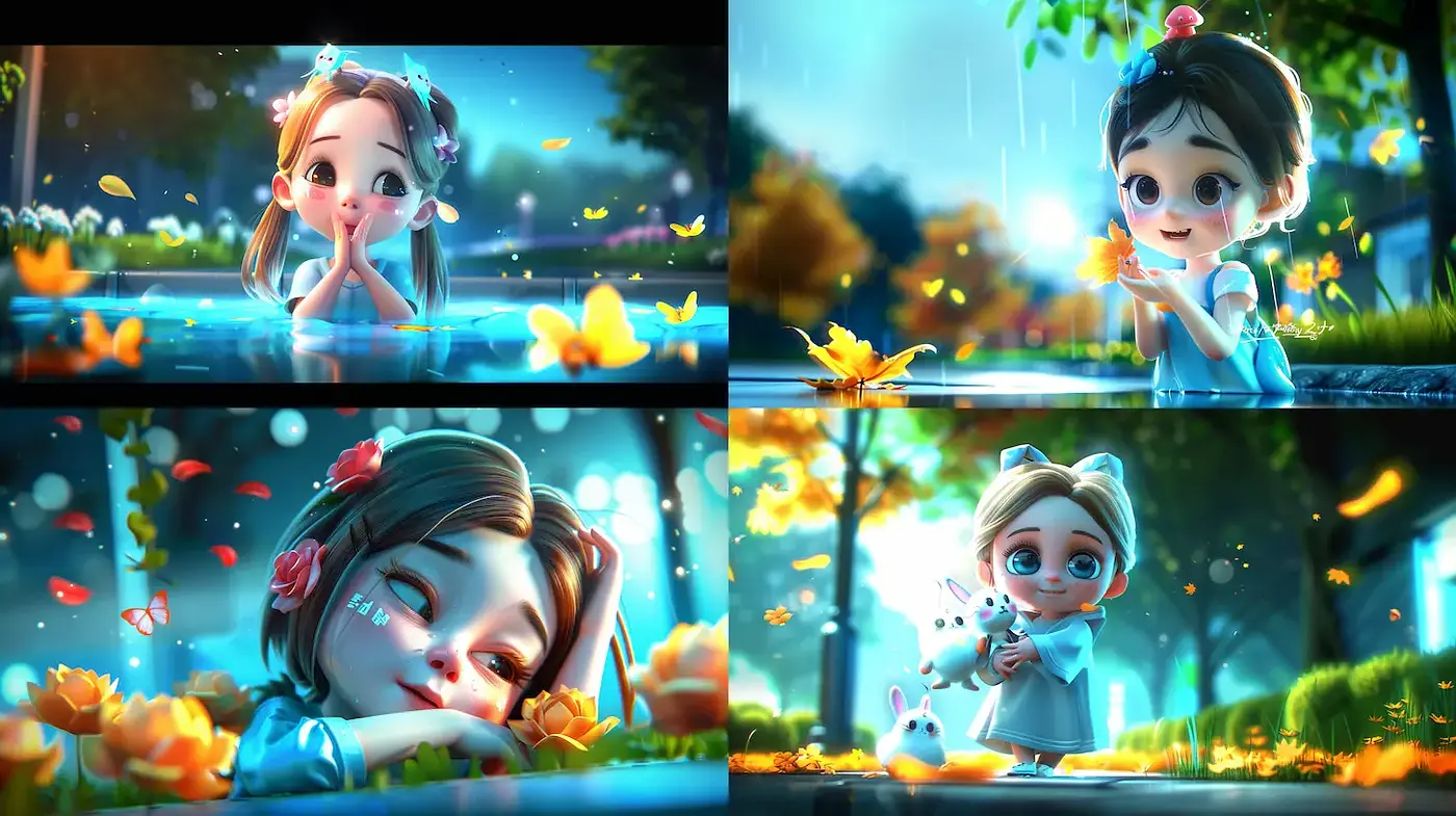 Whimsical and Luminous Childlike Fantasies in Digital Art - Midjourney sref style