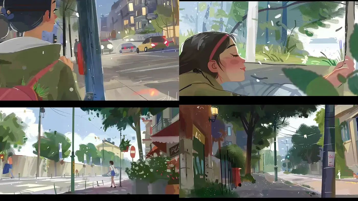 Captivating Urban Scenes in a Contemporary Impressionistic Style - Midjourney sref style