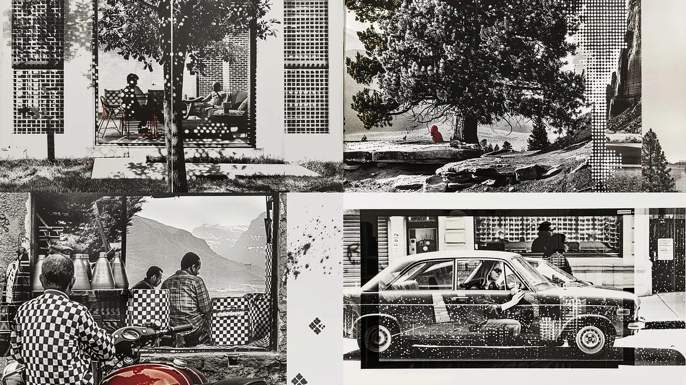 Monochromatic Nostalgia: A Homage to Analog Photography and Dot Matrix Printing - Midjourney sref style