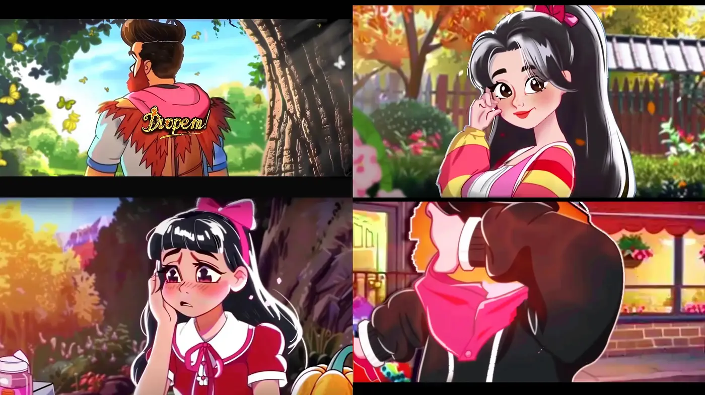 Radiant Anime Affection: A Vivid Color Story in Cartoon Contours - Midjourney sref style