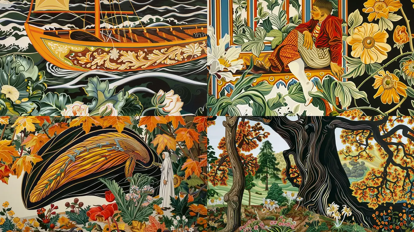 Enchanted Botanicals in Art Nouveau Elegance - Midjourney sref style