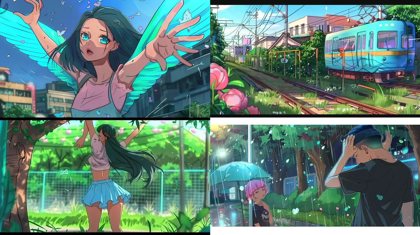 Vibrant Anime-Inspired Digital Dreamscape - Midjourney sref style