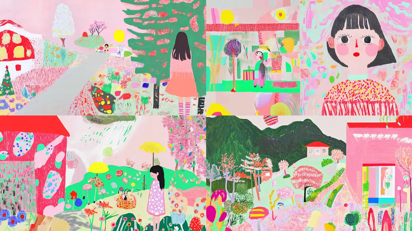 Whimsical Pastel Garden Dreamscape - Midjourney sref style